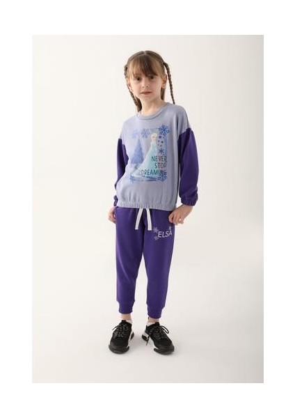 Açık Indigo Kız Çocuk Eşofman Takımı