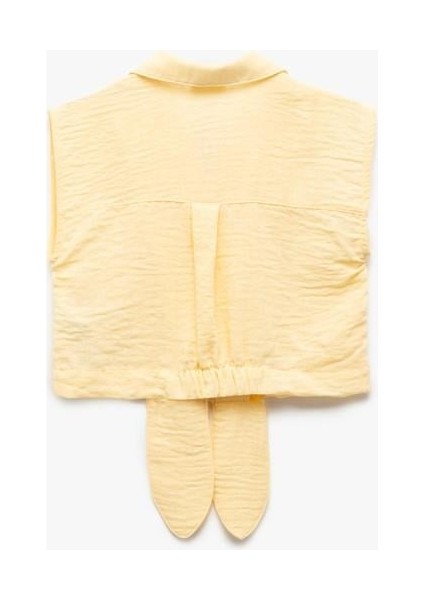 Bağlama Detaylı Düğmeli Kolsuz Gömlek indirimleri