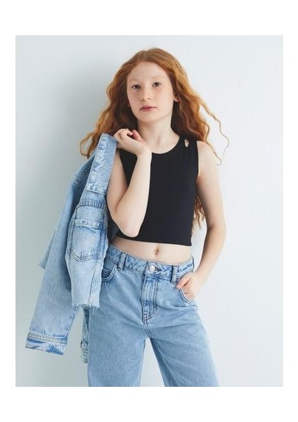 Crop Atlet Çift Askılı Pamuklu