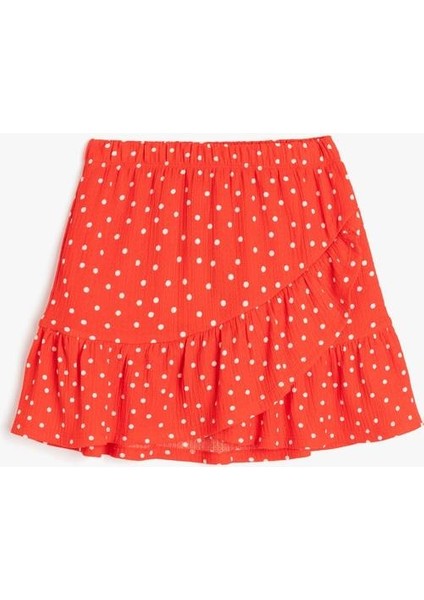 Fırfır Detaylı Beli Lastikli Puantiyeli Mini Etek fırsatları