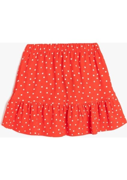 Fırfır Detaylı Beli Lastikli Puantiyeli Mini Etek indirimleri