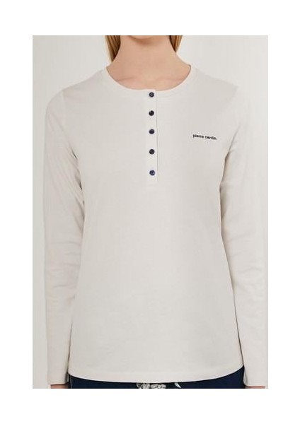 Flowering Beyaz Kadın Uzun Kol Pijama Takım