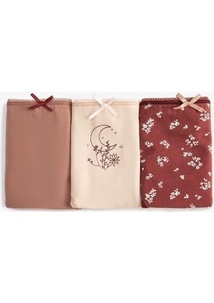 Brief Külot Basic Pamuklu 3'lü Paket Baskılı Kurdeleli fırsatları