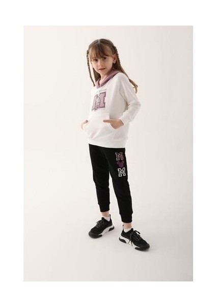 D4813-3 Kız Çocuk Eşofman Takımı Krem