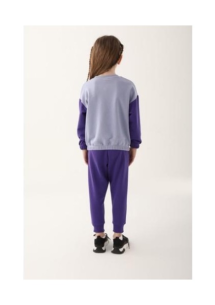 Açık Indigo Kız Çocuk Eşofman Takımı