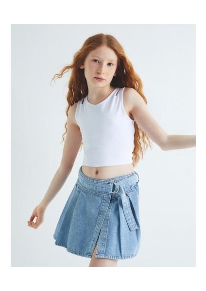 Crop Atlet Çift Askılı Pamuklu