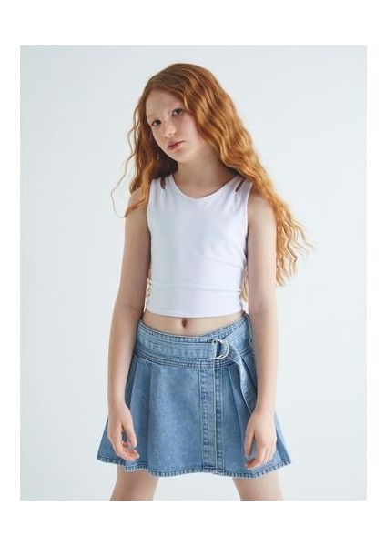 Crop Atlet Çift Askılı Pamuklu