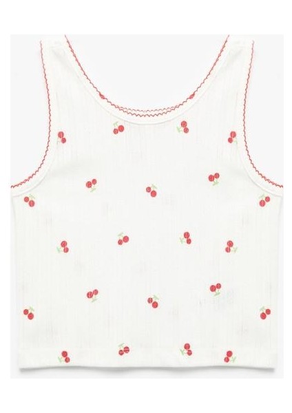 Kiraz Baskılı Kolsuz Bisiklet Yaka Atlet fırsatları