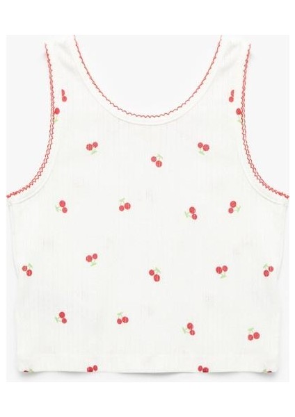 Kiraz Baskılı Kolsuz Bisiklet Yaka Atlet indirimleri