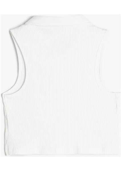 Crop Atlet Polo Yaka Düğmeli Ribanalı Pamuklu fırsatları