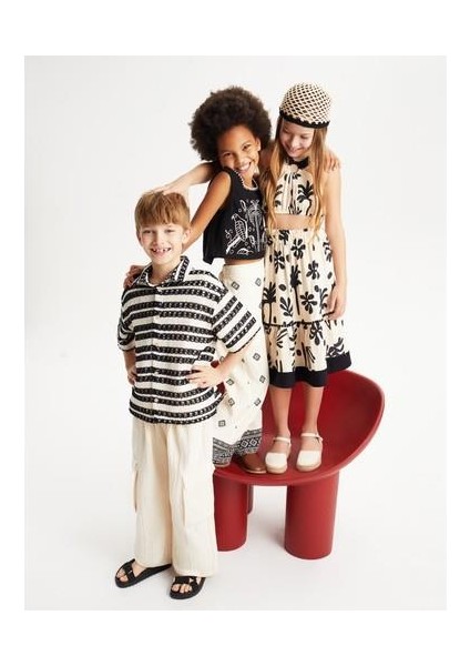 Etek Katlı Baskı Detaylı Ponpon Şeritli indirimleri