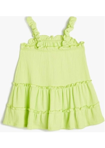 Askılı Elbise Fırfırlı Detaylı Katlı indirimleri