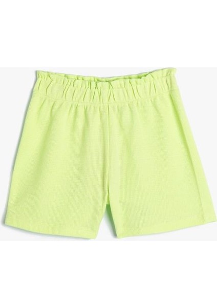 Şort Cepli Dokulu Beli Lastikli Pamuklu fırsatları