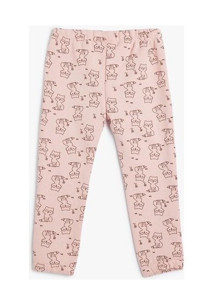 Jogger Eşofman Altı Beli Lastikli Tilki Baskı Detaylı fırsatları