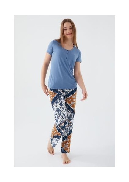 8507-S Kadın Kısa Kol Pijama Takımı