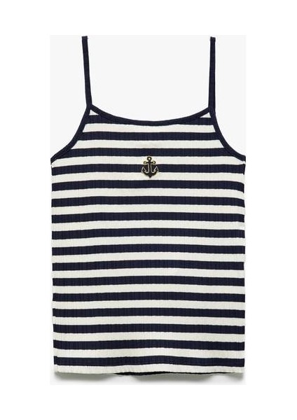 Ribanalı Çizgili Nakış Detaylı Ince Askılı Atlet fırsatları