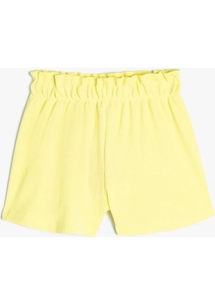 Basic Şort Dokulu Beli Lastikli Pamuklu fırsatları