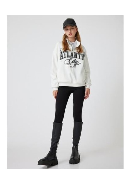 Yüksek Bel Tayt Interlok Çelik Korse Görünümlü Skinny Fit