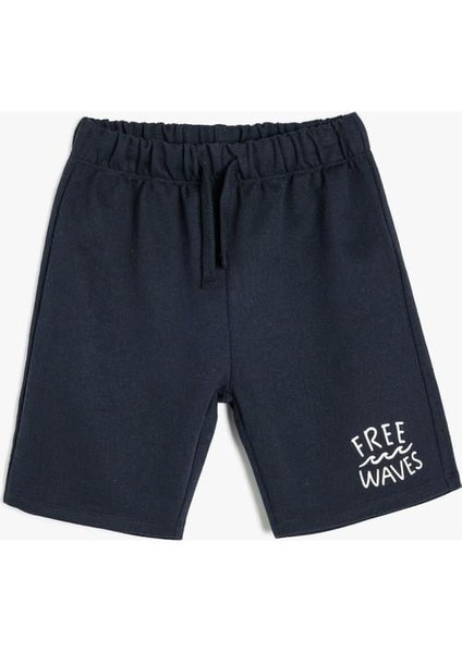 Beli Bağlamalı Baskı Detaylı Şort fırsatları