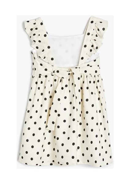 Keten Elbise Askılı Fırfırlı Kare Yaka indirimleri