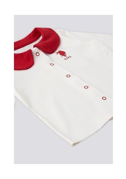 Ekru Çırçıtlı Kalp Desenli Bebek 3'lü Takım