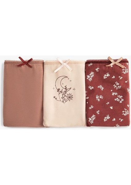 Brief Külot Basic Pamuklu 3'lü Paket Baskılı Kurdeleli