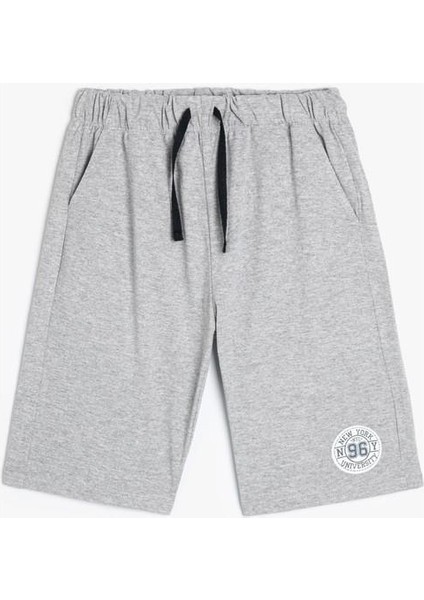 Basic Şort Cepli Beli Bağlamalı Baskı Detaylı fırsatları