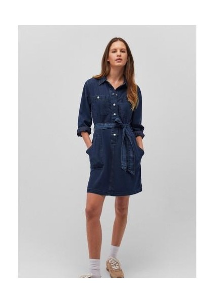 Bridget Gold Klasik Mürekkep Mavi Jean Elbise 1310541-87815
