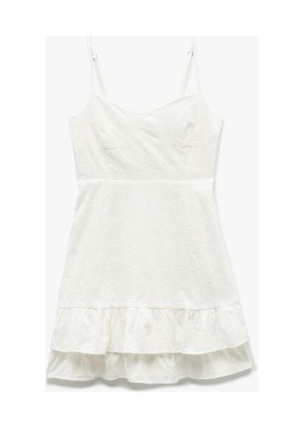 Pamuklu Askılı Fırfırlı Volanlı Gipeli Mini Fisto Elbise indirimleri