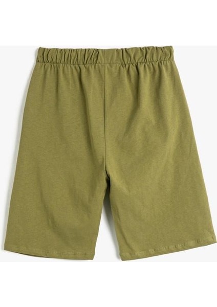 Beli Lastikli Şort Cepli Baskı Detaylı Pamuklu indirimleri