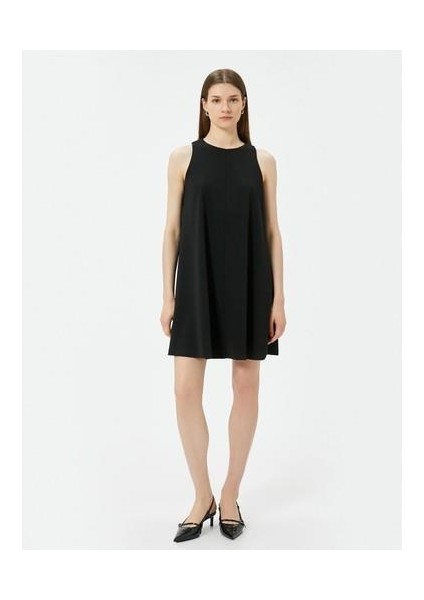 4SAK80005EK 999 Sıyah Kadın Elastan Jersey Elbıse
