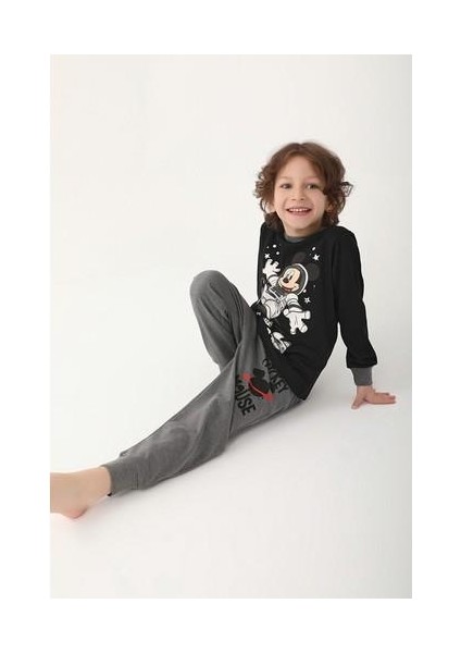 D4821-3 Erkek Çocuk Pijama Siyah