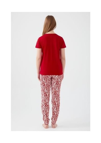 Friday Feelings Kırmızı Kadın Kısa Kol Pijama Takım