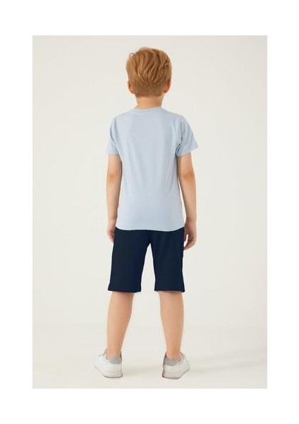Captain America Gökyüzü Mavisi Erkek Çocuk Bermuda Takım