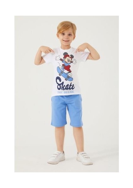 Skate Beyaz Erkek Çocuk Bermuda Takım indirimleri