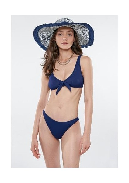 Kadın Dokulu Lacivert Bikini Üstü 1910490-30717
