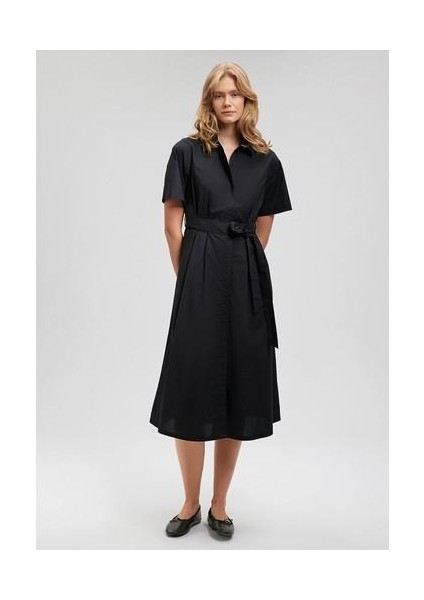 Siyah Midi Elbise 1310508-900