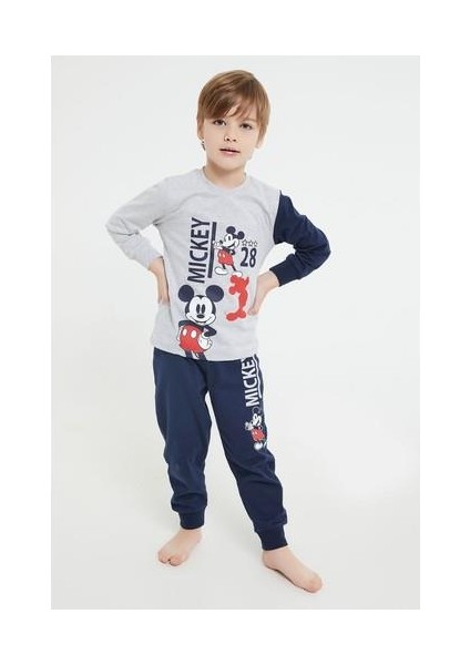 Lisanslı Bej Erkek Çocuk Uzun Kol Pijama Takım