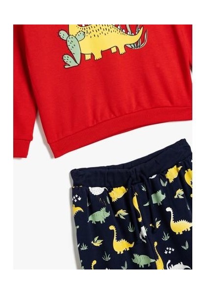 Baskılı Kırmızı - Lacivert Erkek Eşofman Takımı 5WMB10024TK-A fırsatları