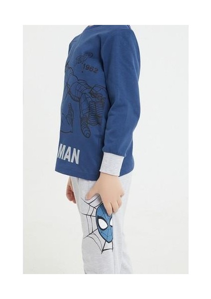 Lisanslı Thwip Mavi Erkek Çocuk Uzun Kol Pijama Takım