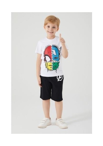 Four Heroes Beyaz Erkek Çocuk Bermuda Takım fırsatları