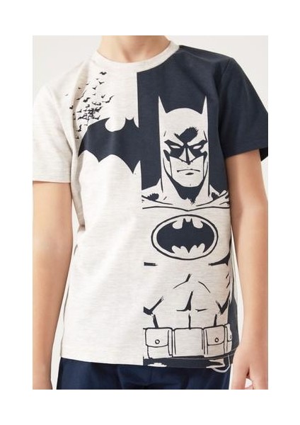 Yellow Batman Beyaz Erkek Çocuk Kısa Kol Pijama Takım indirimleri