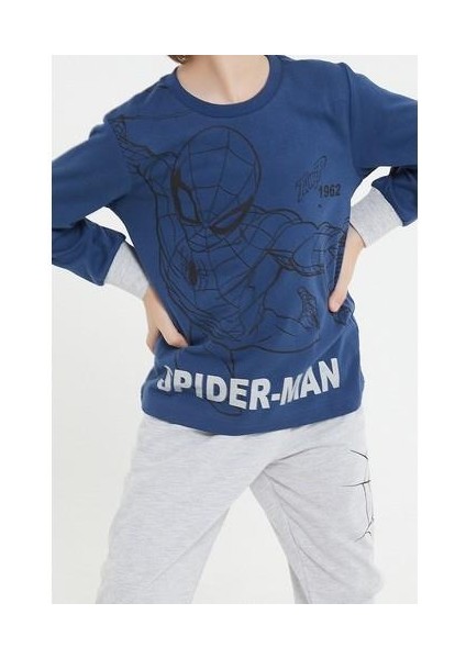 Lisanslı Thwip Mavi Erkek Çocuk Uzun Kol Pijama Takım