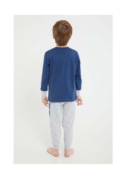 Lisanslı Thwip Mavi Erkek Çocuk Uzun Kol Pijama Takım