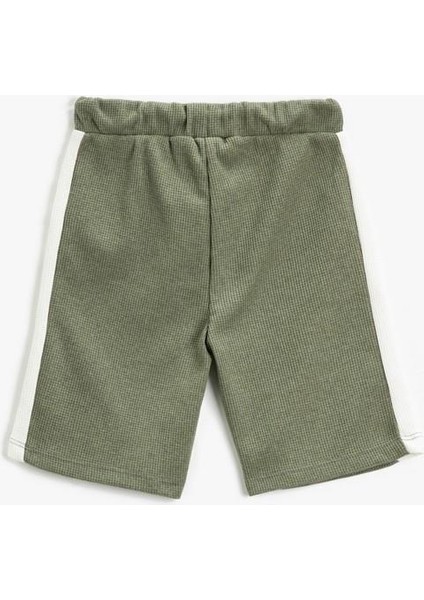 Beli Bağlamalı Şort Kontrast Renkli Dokulu fırsatları