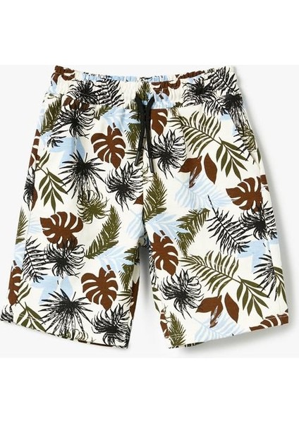Şort Yaprak Baskılı Cepli Beli Bağlamalı fırsatları