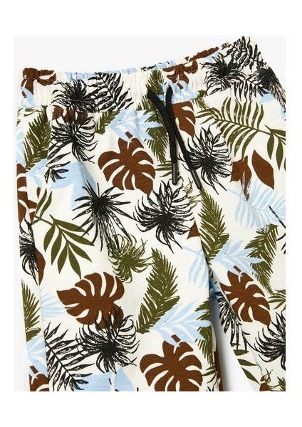 Şort Yaprak Baskılı Cepli Beli Bağlamalı indirimleri