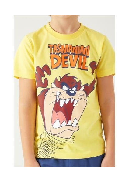 Tasmanian Davil Sarı Erkek Çocuk Bermuda Takım indirimleri