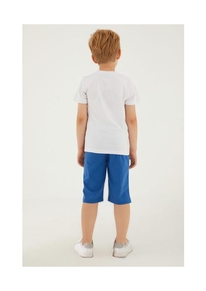 Hero Man Beyaz Erkek Çocuk Kapri Takım