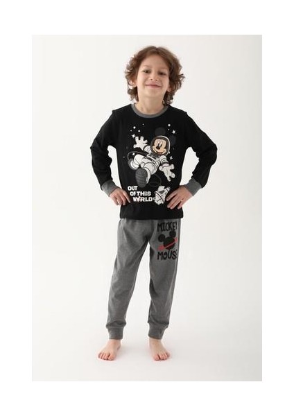 D4821-3 Erkek Çocuk Pijama Siyah